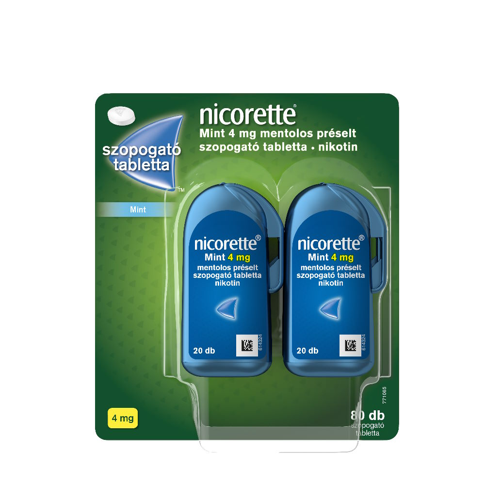 Nicorette® Mint 4 mg mentolos préselt szopogató tabletta 4x20 db