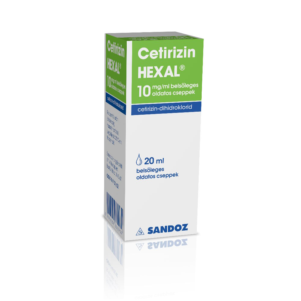 Cetirizin HEXAL 10 mg/ml belsőleges oldatos cseppek 20 ml