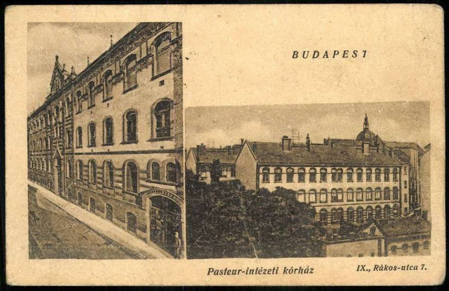 A budapesti Pasteur Intézet 1921-ben. Az épületet jelenleg a Semmelweis Egyetem használja. ((Forrás: Hungaricana/Zempléni Múzeum)